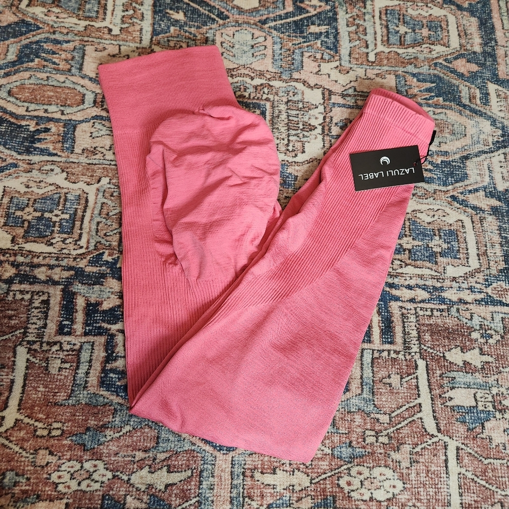 Lazuli Raspberry Sorbet scrunch seamless ribbed contour legging